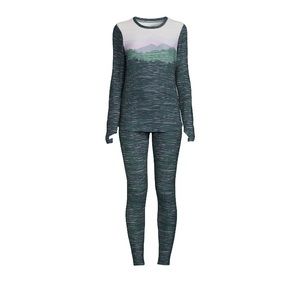 ClimateRight Women's Plus Size Jersey Thermal Top and Leggings, 2-Piece Set